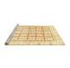 Sideview of Machine Washable Abstract Sun Yellow Rug, wshabs3477