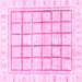 Square Machine Washable Abstract Pink Modern Rug, wshabs3477pnk