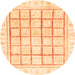 Round Abstract Orange Modern Rug, abs3477org