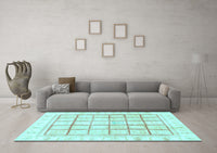 Machine Washable Abstract Light Blue Modern Rug, wshabs3477lblu