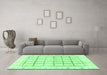 Machine Washable Abstract Emerald Green Modern Area Rugs in a Living Room,, wshabs3477emgrn