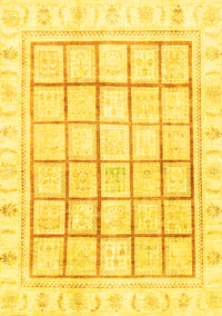 Abstract Yellow Modern Rug, abs3477yw