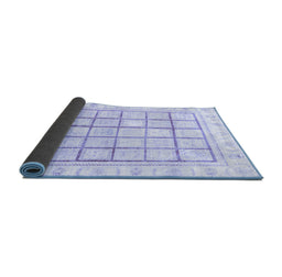 Sideview of Abstract Blue Modern Rug, abs3477blu