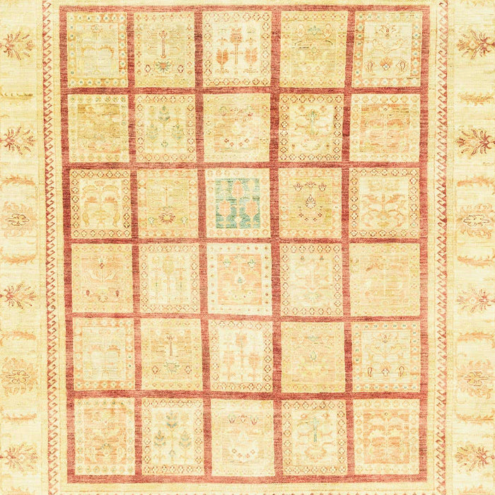 Machine Washable Abstract Sun Yellow Rug, wshabs3477