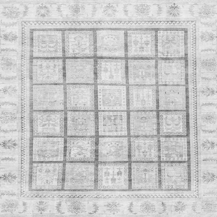 Square Abstract Gray Modern Rug, abs3477gry