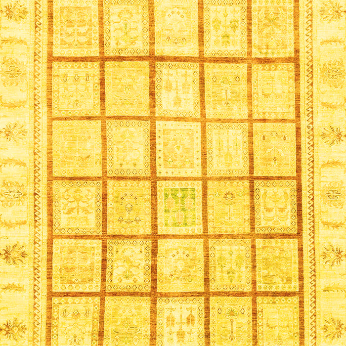 Machine Washable Abstract Yellow Modern Rug, wshabs3477yw