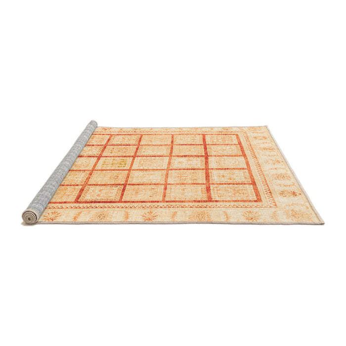 Sideview of Machine Washable Abstract Orange Modern Area Rugs, wshabs3477org