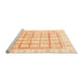 Sideview of Machine Washable Abstract Orange Modern Area Rugs, wshabs3477org