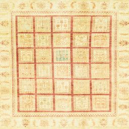 Square Abstract Sun Yellow Modern Rug, abs3477