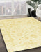 Machine Washable Abstract Mustard Yellow Rug in a Family Room, wshabs3478