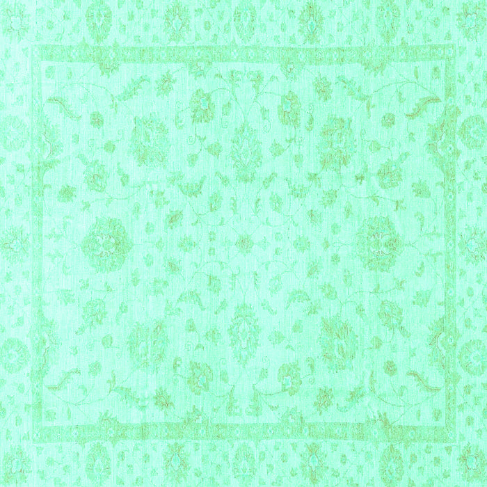 Square Machine Washable Oriental Turquoise Traditional Area Rugs, wshabs3478turq