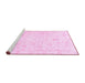 Sideview of Machine Washable Oriental Pink Traditional Rug, wshabs3478pnk