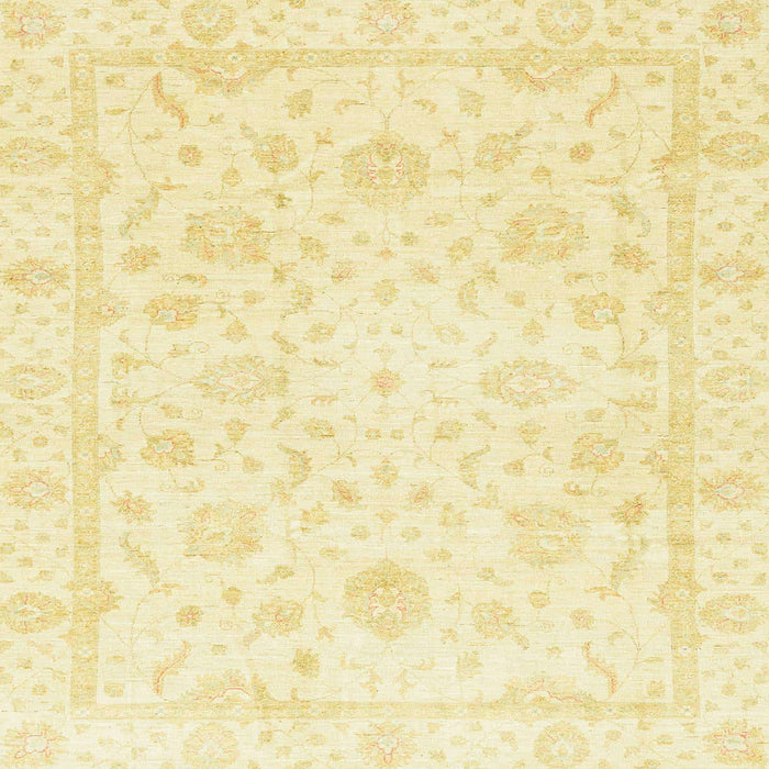 Square Abstract Mustard Yellow Oriental Rug, abs3478