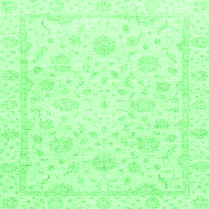 Square Oriental Emerald Green Traditional Rug, abs3478emgrn