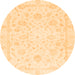 Round Oriental Orange Traditional Rug, abs3478org