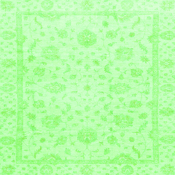 Square Machine Washable Oriental Green Traditional Area Rugs, wshabs3478grn