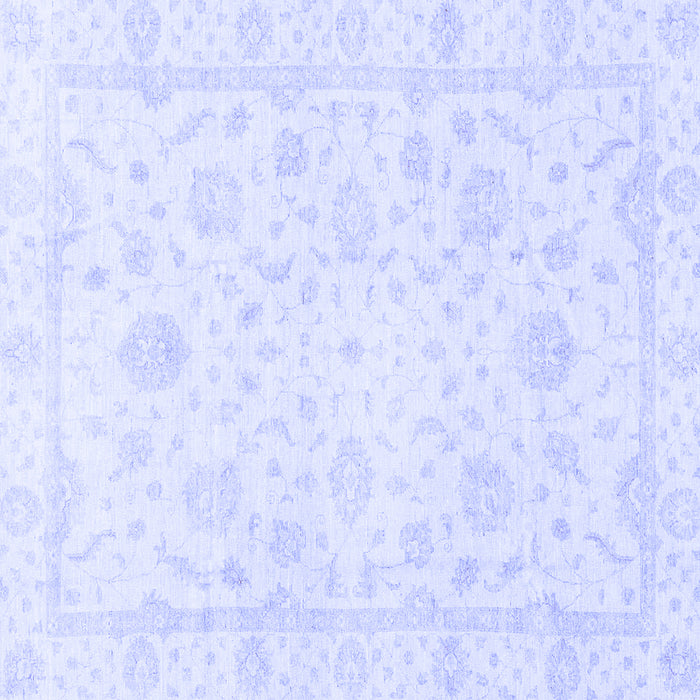 Square Machine Washable Oriental Blue Traditional Rug, wshabs3478blu