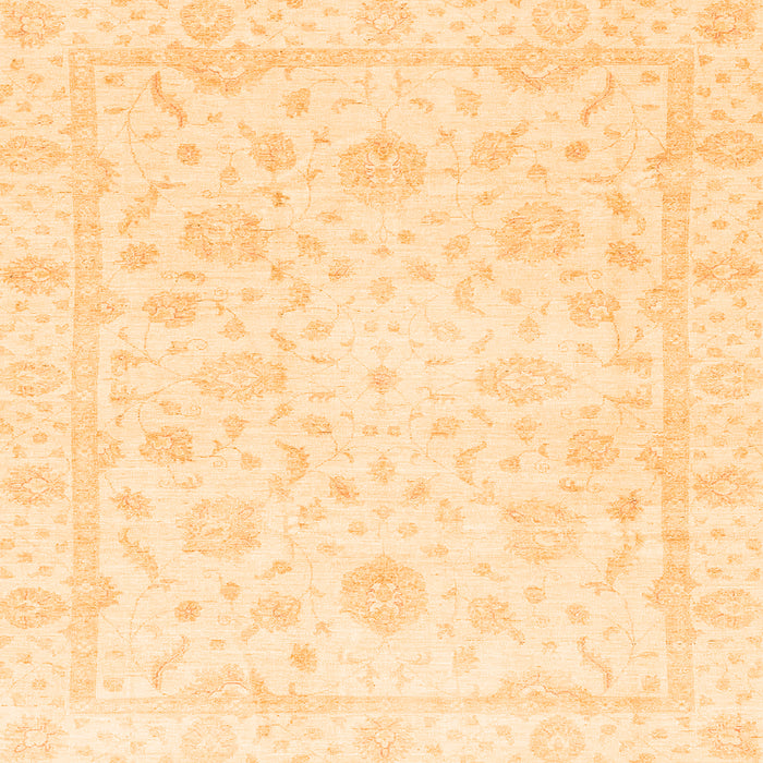 Square Machine Washable Oriental Orange Traditional Area Rugs, wshabs3478org