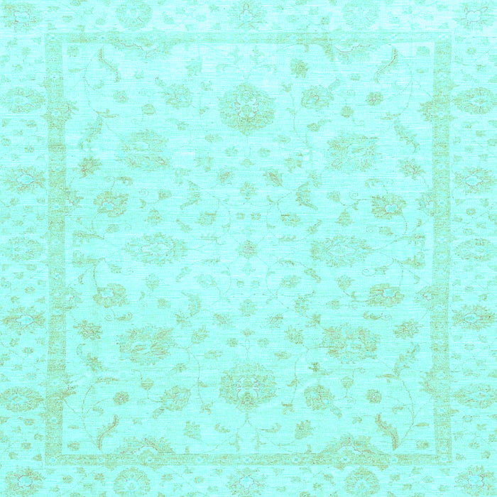 Square Machine Washable Oriental Light Blue Traditional Rug, wshabs3478lblu