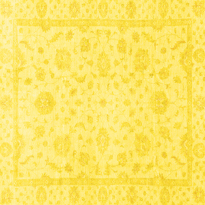 Square Oriental Yellow Traditional Rug, abs3478yw