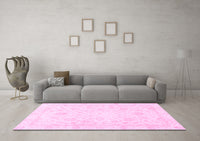 Machine Washable Oriental Pink Traditional Rug, wshabs3478pnk