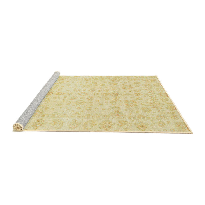 Sideview of Machine Washable Abstract Sun Yellow Rug, wshabs3479