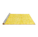 Sideview of Machine Washable Oriental Yellow Traditional Rug, wshabs3479yw