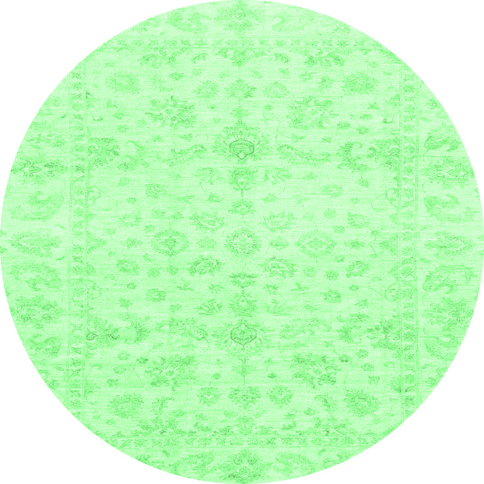 Round Oriental Emerald Green Traditional Rug, abs3479emgrn