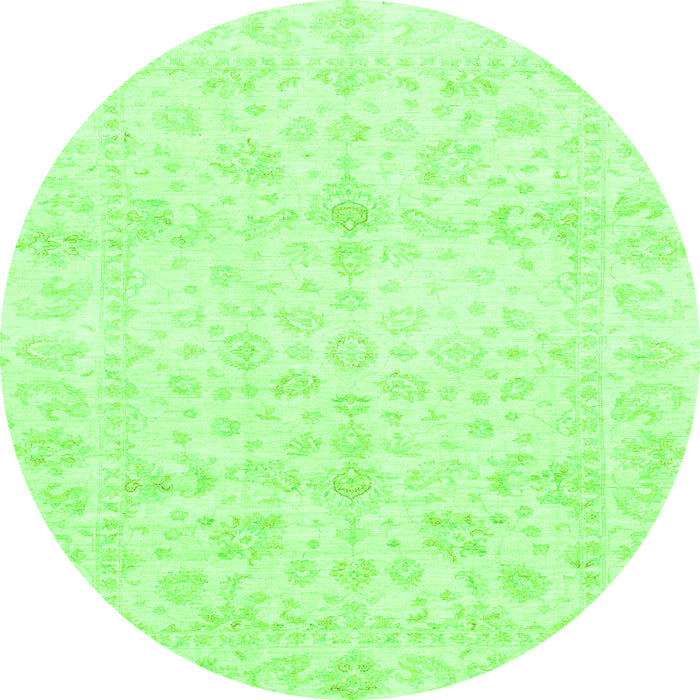 Round Oriental Green Traditional Rug, abs3479grn