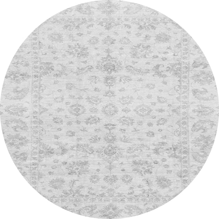Round Oriental Gray Traditional Rug, abs3479gry