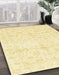 Machine Washable Abstract Sun Yellow Rug in a Family Room, wshabs3479