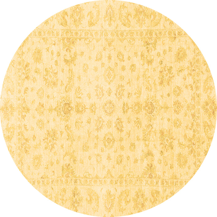 Round Oriental Brown Traditional Rug, abs3479brn