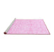 Sideview of Machine Washable Oriental Pink Traditional Rug, wshabs3479pnk