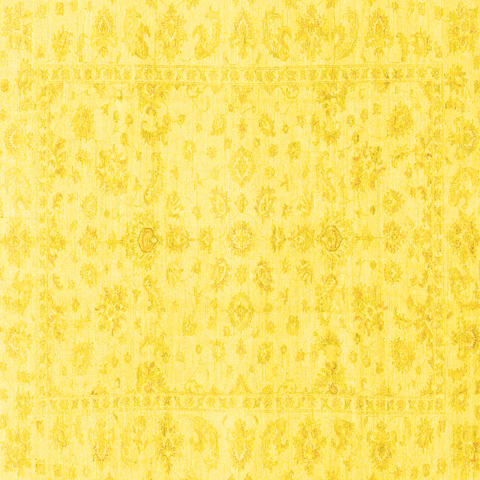 Square Oriental Yellow Traditional Rug, abs3479yw