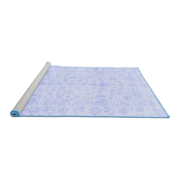 Sideview of Machine Washable Oriental Blue Traditional Rug, wshabs3479blu