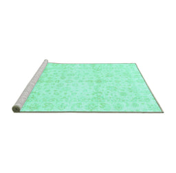 Sideview of Machine Washable Oriental Turquoise Traditional Area Rugs, wshabs3479turq