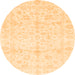 Round Oriental Orange Traditional Rug, abs3479org