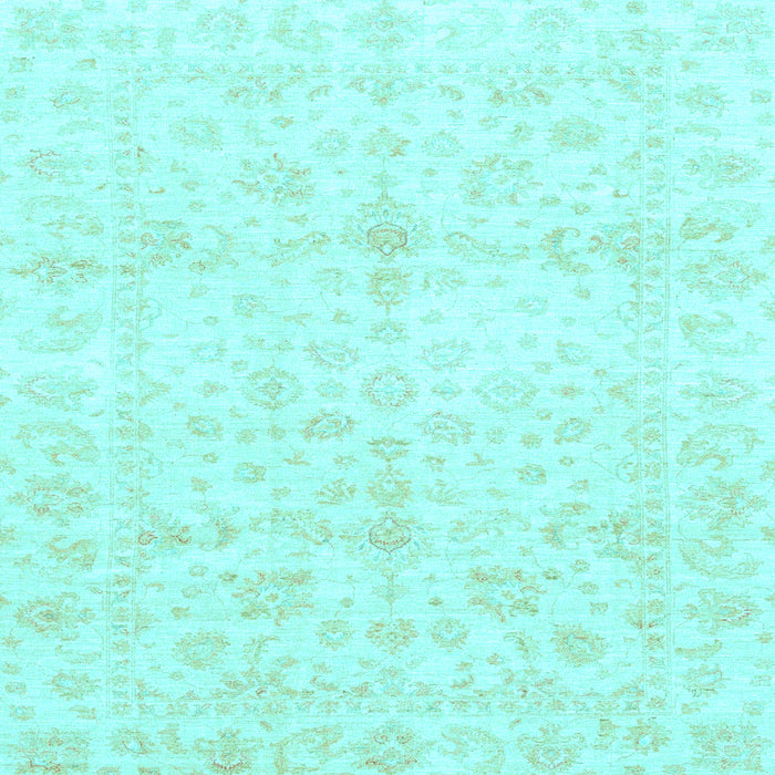 Square Machine Washable Oriental Light Blue Traditional Rug, wshabs3479lblu