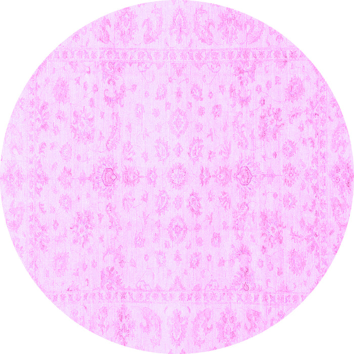 Round Oriental Purple Traditional Rug, abs3479pur
