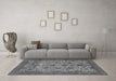 Machine Washable Abstract Gray Modern Rug in a Living Room,, wshabs347gry