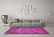 Machine Washable Abstract Purple Modern Area Rugs in a Living Room, wshabs347pur