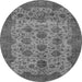 Round Abstract Gray Modern Rug, abs347gry