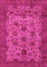 Machine Washable Abstract Pink Modern Rug, wshabs347pnk