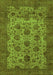 Machine Washable Abstract Green Modern Area Rugs, wshabs347grn