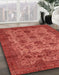 Abstract Red Modern Rug in Family Room, abs347