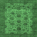 Square Abstract Emerald Green Modern Rug, abs347emgrn