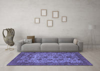 Machine Washable Abstract Blue Modern Rug, wshabs347blu