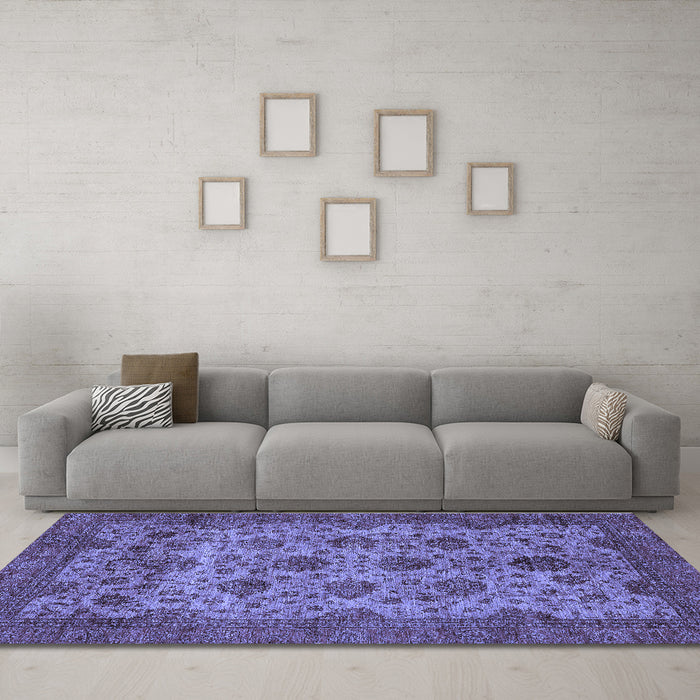Machine Washable Abstract Blue Modern Rug in a Living Room, wshabs347blu