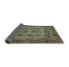 Sideview of Abstract Turquoise Modern Rug, abs347turq