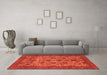 Machine Washable Abstract Orange Modern Area Rugs in a Living Room, wshabs347org